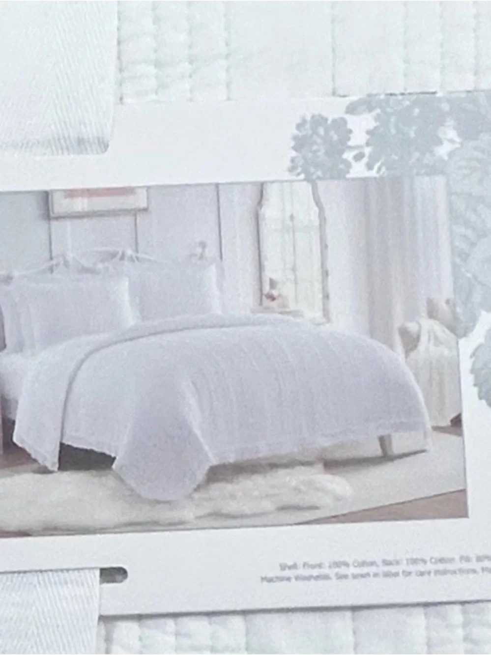 Shabby Chic White Cotton King Quilt 106”x92”